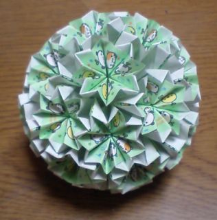 NO.001:まめどうぶつ柄 緑×白 の７．５センチ角